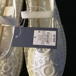 Universal Thread White Lace Mary Jane Flats with Strap